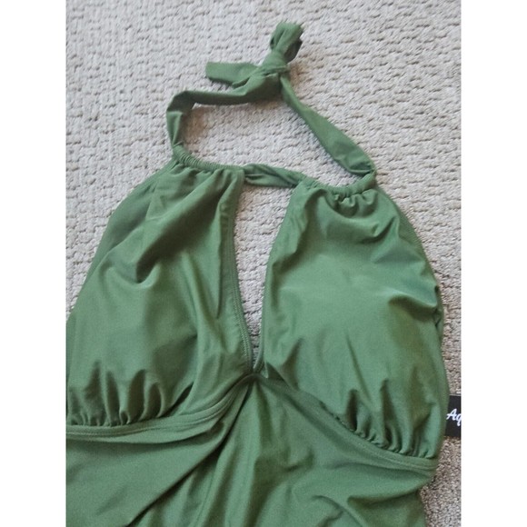 Aqua Eve One Piece Swimsuit Leopard Print Women’s Size 24W Padded Ruched NWT - Picture 3 of 11